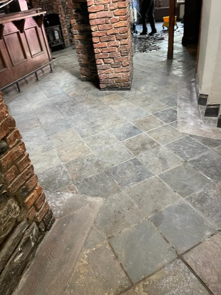 Before Natural Slate Floor cleaning  by professional cleaning contractors Advanced Cleaning Experts, ACE Cleaners, Cavan & Fermanagh, Ireland