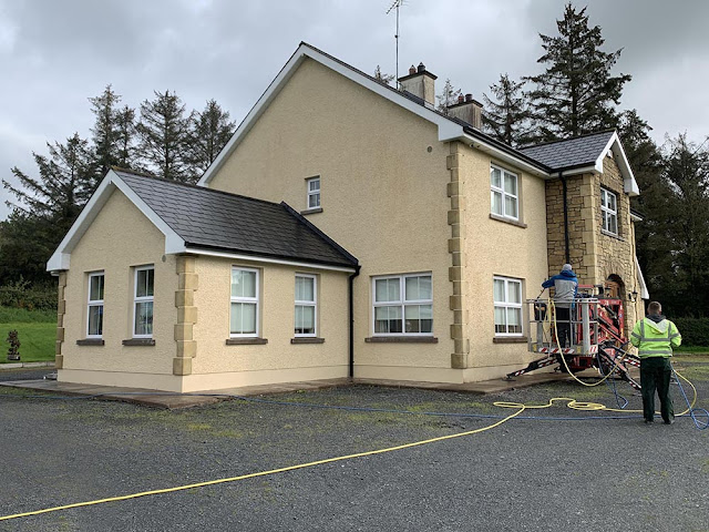Roof & Wall Cleaning of a house in County Cavan, Power washing, Moss & Algae Treatment from Advanced Cleaning Experts, ACE Cleaners, Cavan & Fermanagh, Ireland