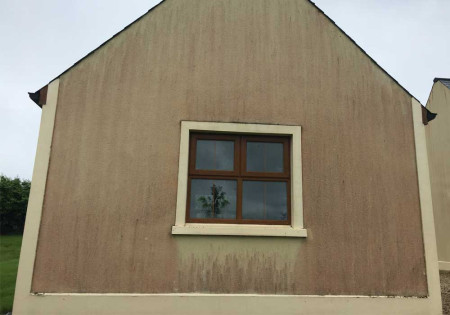 Before applying AlgoClear(tm) Pro Softwash on a Cavan home - Advanced Cleaning Experts, Cavan & Fermanagh, Ireland